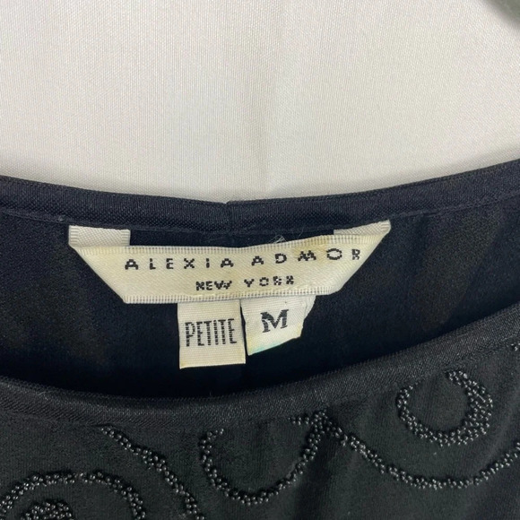 ALEXIA ADMOR Black Stretch Knit HIGH NECK Sleeveless BEADED Maxi Bodycon Dress M - Picture 6 of 11